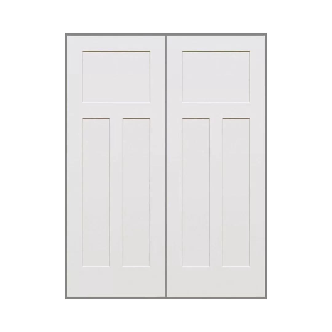 Molded – 3 Panel Shaker Smooth Square Double - SimplyDoors